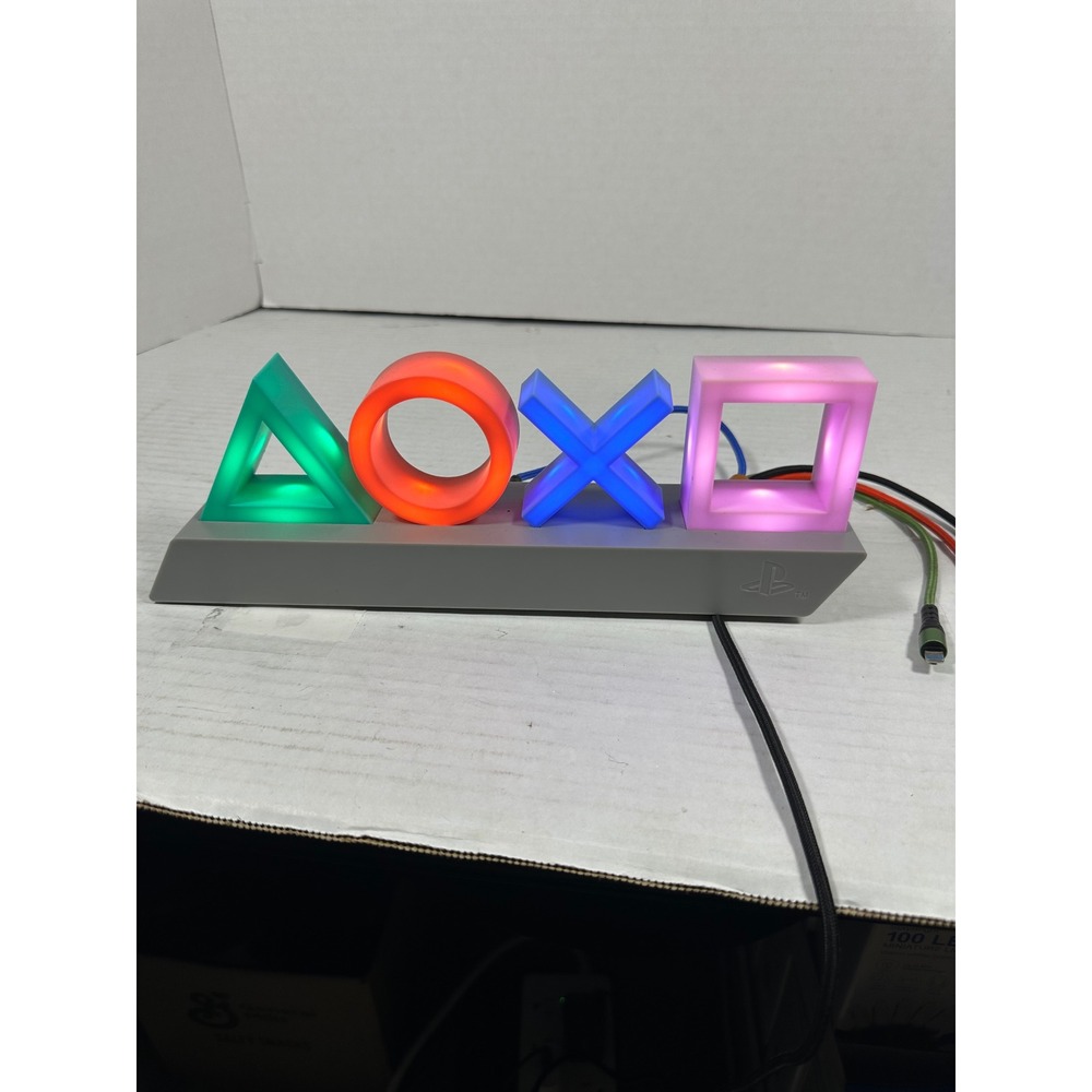 Sony PlayStation Icons Light Paladone Multi-Color Gaming Desk Lamp‎ USB Battery